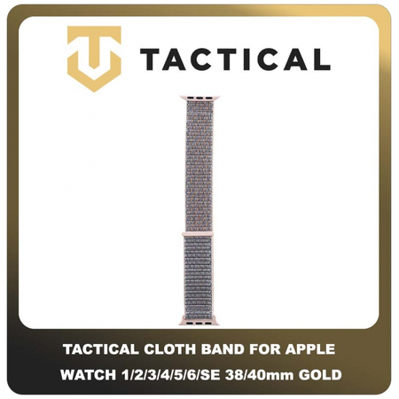 Original Γνήσιο Tactical 529 Cloth Band 38mm / 40mm For Apple Watch 1 , 2 , 3 , 4 , 5 , 6 , SE Smartwatch Bracelet Strap Λουράκι Ζώνη Νάιλον Ύφασμα Με Velcro Για Ρολόι Gold Χρυσό