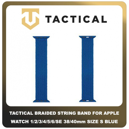 Original Γνήσιο Tactical 760 Braided String Band 38mm / 40mm Replacement For Apple Watch 1 , 2 , 3 , 4 , 5 , 6 , SE Smartwatch Bracelet Strap Size S Μέγεθος Small Λουράκι Ζώνη Πλεκτό Υφασμάτινο Νάιλον Για Ρολόι Blue Μπλε