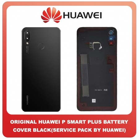 Γνήσιο Original Huawei P Smart Plus , PSmart Plus INE-LX1 Rear Back Battery Cover + Fingerprint Sensor + Camera Lens, Πίσω Καπάκι Μπαταρίας Με Αισθητήρα Δακτυλικών Αποτυπωμάτων Και Τζάμι Κάμερας Black Μαύρο 02352CAH (Service Pack By Huawei)