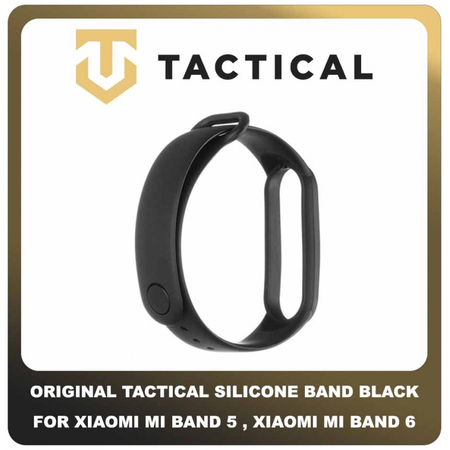 Original Γνήσιο Tactical 661 Silicone Band for Xiaomi Mi Band 5 , Xiaomi Mi Band 6 Smartwatch Bracelet Strap Λουράκι Ζώνη Σιλικόνης Για Ρολόι Black Μαύρο