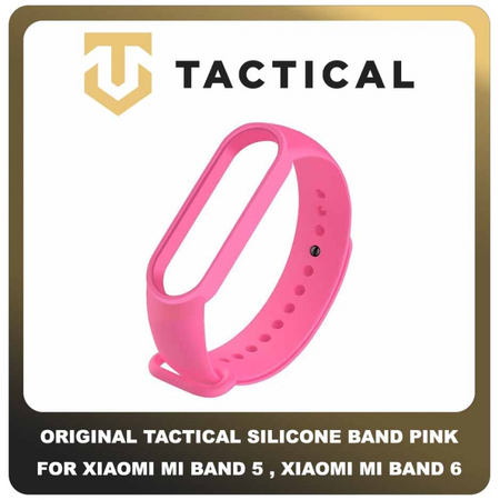 Original Γνήσιο Tactical 659 Silicone Band for Xiaomi Mi Band 5 , Xiaomi Mi Band 6 Smartwatch Bracelet Strap Λουράκι Ζώνη Σιλικόνης Για Ρολόι Pink Ροζ (8596311114441)