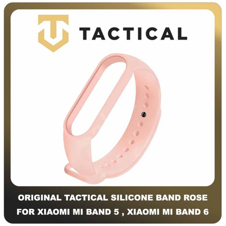 Original Γνήσιο Tactical 655 Silicone Band for Xiaomi Mi Band 5 , Xiaomi Mi Band 6 Smartwatch Bracelet Strap Λουράκι Ζώνη Σιλικόνης Για Ρολόι Rose Σομόν