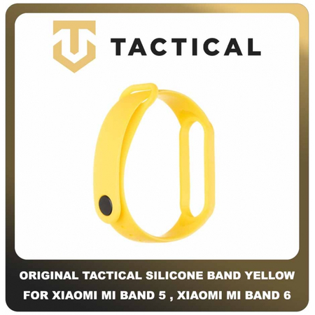 Original Γνήσιο Tactical 654 Silicone Band for Xiaomi Mi Band 5 , Xiaomi Mi Band 6 Smartwatch Bracelet Strap Λουράκι Ζώνη Σιλικόνης Για Ρολόι Yellow Κίτρινο