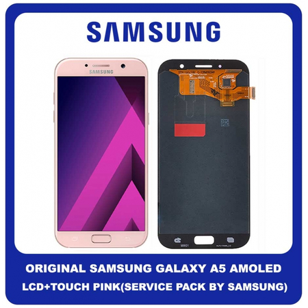 Γνήσια Original Samsung Galaxy A5 2017 SM-A520F A520 Οθόνη LCD + Touch Screen Μηχανισμός Οθόνης Αφής Pink GH97-19733D