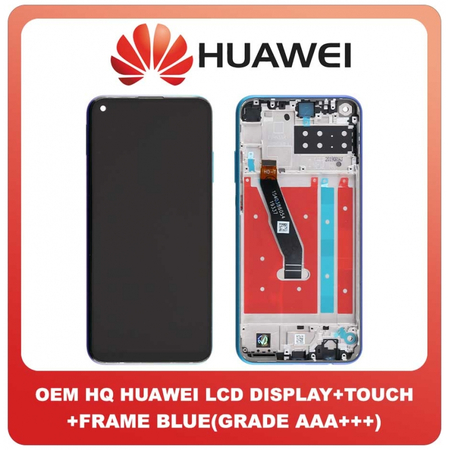 OEM HQ Huawei P40 Lite E (ART-L28 ART-L29 ART-L29N) LCD Display Screen Assembly Οθόνη + Touch Screen Digitizer Μηχανισμός Αφής + Frame Πλαίσιο Aurora Blue Μπλε (Grade AAA+++)