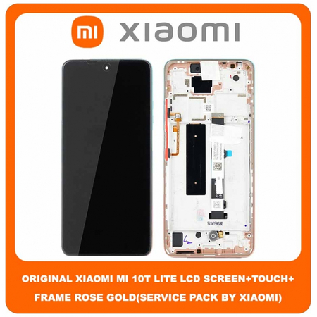 Original Γνήσιο Xiaomi Mi 10T Lite (M2007J17G) , Mi10T Lite 5G LCD Display Assembly Screen Οθόνη + Touch Screen Digitizer Μηχανισμός Αφής + Frame Πλαίσιο Rose Gold 5600050J1700 (Service Pack By Xiaomi)