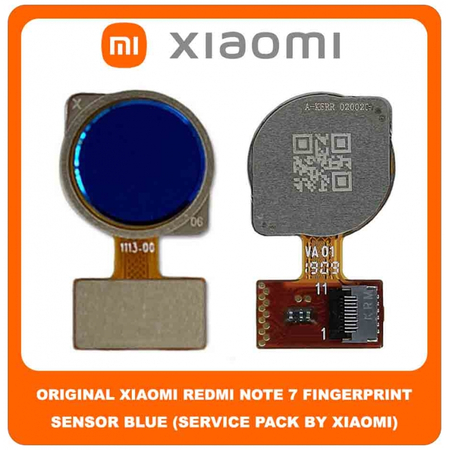 Original Γνήσιο Xiaomi Redmi Note 7 , Redmi Note7 (M1901F7G, M1901F7H, M1901F7I) Fingerprint Flex Sensor Καλωδιοταινία Αισθητήρας Δακτυλικού Αποτυπώματος Blue Μπλε (Service Pack By Xiaomi)