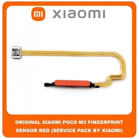 Original Γνήσιο Xiaomi Poco M3 , PocoM3 (M2010J19CG, M2010J19CI) Fingerprint Flex Sensor Καλωδιοταινία Αισθητήρας Δακτυλικού Αποτυπώματος Red Κόκκινο (Service Pack By Xiaomi)