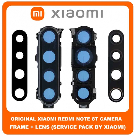 Original Γνήσιο Xiaomi Redmi Note 8T Note8T M1908C3XG Rear Back Camera Frame Πίσω Πλαίσιο Κάμερας + Lens Τζαμάκι Κάμερας (Service Pack By Xiaomi)
