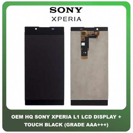 OEM HQ Γνήσιο Sony Xperia L1 (G3311, G3312, G3313) IPS LCD Display Screen Assembly Οθόνη + Touch Screen Digitizer Μηχανισμός Αφής Black Μαύρο (Premium A+)