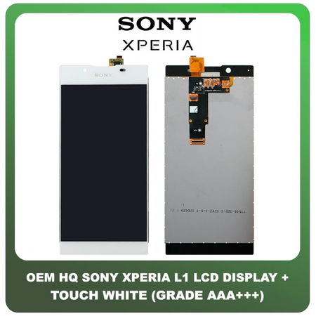 OEM HQ Sony Xperia L1 (G3311, G3312, G3313) IPS LCD Display Screen Assembly Οθόνη + Touch Screen Digitizer Μηχανισμός Αφής White Άσπρο (Premium A+)