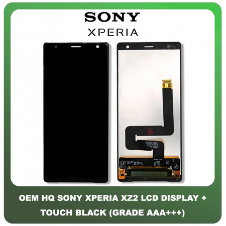 OEM HQ Sony Xperia XZ2 , XZ 2 (H8266, H8216, H8296, H8276, 702SO, SOV37) IPS LCD Display Screen Assembly Οθόνη + Touch Screen Digitizer Μηχανισμός Αφής Black Μαύρο (Grade AAA+++)