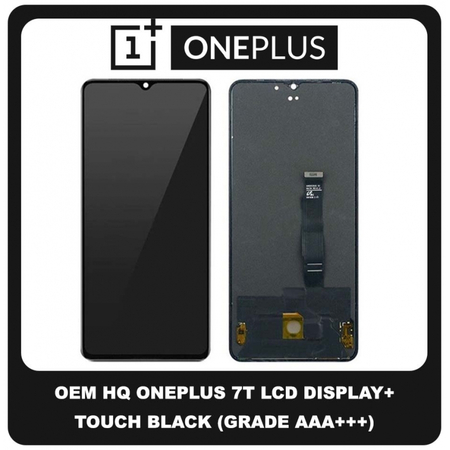 OEM HQ Oneplus 7T Oneplus7T (HD1901, HD1903, HD1900, HD1907, HD1905) Fluid AMOLED LCD Display Screen Assembly Οθόνη + Touch Screen Digitizer Μηχανισμός Αφής Black Μαύρο (Grade AAA+++)