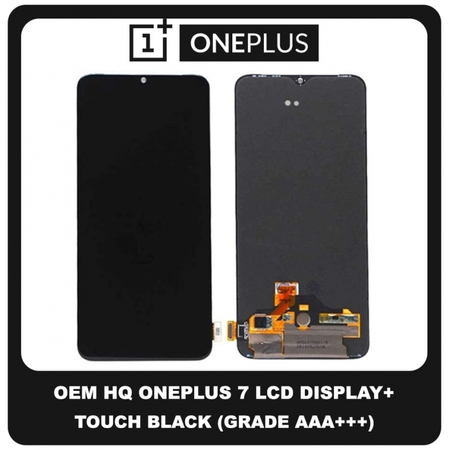 OEM HQ Oneplus 7 Oneplus7 (GM1901, GM1900, GM1905, GM1903) Optic AMOLED LCD Display Screen Assembly Οθόνη + Touch Screen Digitizer Μηχανισμός Αφής Black Μαύρο (Grade AAA+++)