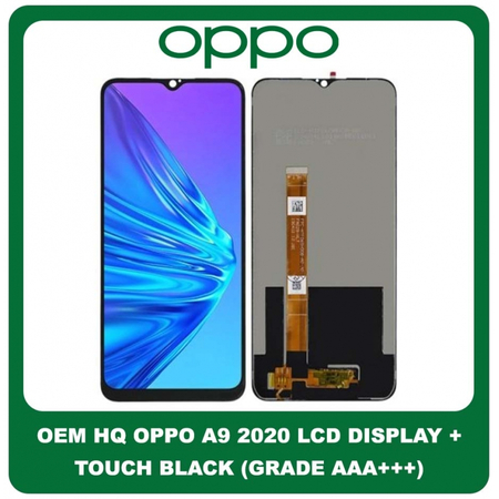 OEM HQ Oppo A9 2020 (PCAM10, CPH1938) IPS LCD Display Assembly Screen Οθόνη + Touch Screen Digitizer Μηχανισμός Αφής Black Μαύρο (Grade AAA+++)