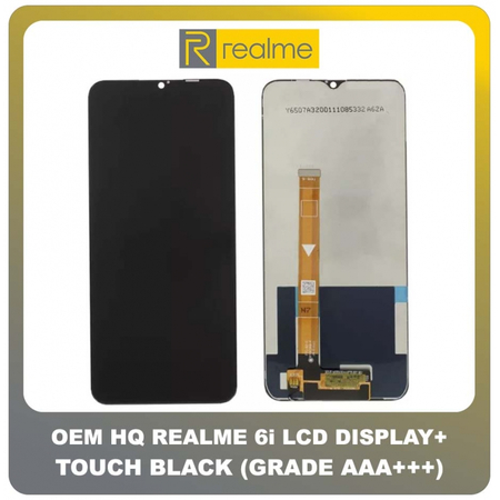 OEM HQ Realme 6i , Realme6i (RMX2040) IPS LCD Display Assembly Screen Οθόνη + Touch Screen DIgitizer Μηχανισμός Αφής Black Μαύρο (Grade AAA+++)