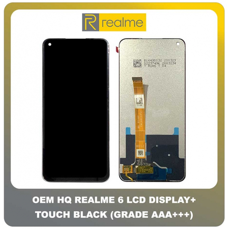 OEM HQ Realme 6 , Realme6 (RMX2001) IPS LCD Display Assembly Screen Οθόνη + Touch Screen DIgitizer Μηχανισμός Αφής Black Μαύρο (Grade AAA+++)
