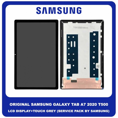 Original Γνήσιο Samsung Galaxy Tab A7 2020 T500 10.4 (SM-T500, SM-T505) TFT LCD Display Screen Assembly Οθόνη + Touch Screen Digitizer Μηχανισμός Αφής Dark Grey Black Μαύρο GH81-19690A (Service Pack By Samsung)