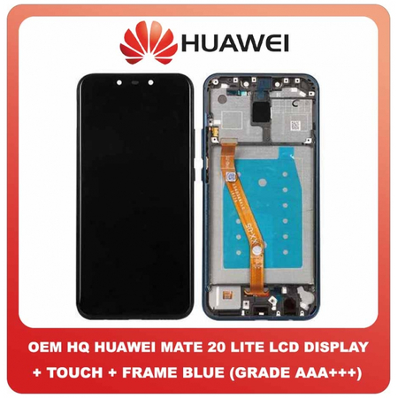 OEM HQ Huawei Mate 20 Lite , Mate20 Lite (SNE-AL00, SNE-LX1, SNE-LX2, SNE-LX3, INE-LX2) IPS LCD Display Screen Assembly Οθόνη + Touch Screen DIgitizer Μηχανισμός Αφής + Frame Bezel Πλαίσιο Σασί Blue Μπλε (Grade AAA+++)