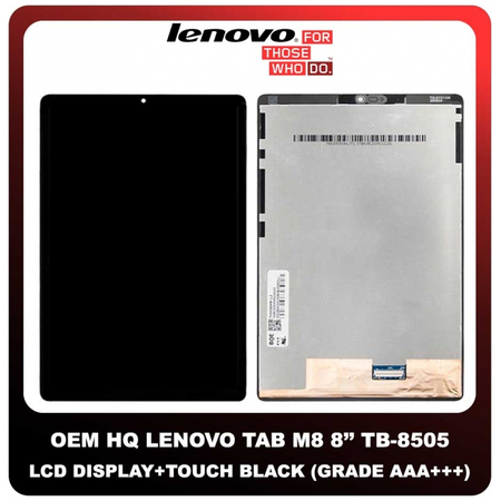 OEM HQ Lenovo Tab M8 8'' (TB-8505X, TB-8505F, TB-8505FS) IPS LCD Display Assembly Screen Οθόνη + Touch Screen Digitizer Μηχανισμός Αφής Black Μαύρο (Grade AAA+++)