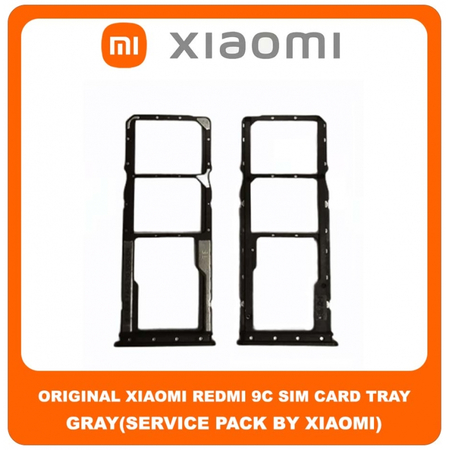 Original Γνήσιο Xiaomi Redmi 9C Redmi9C (M2006C3MG, M2006C3MT) SIM Tray Cover Assy + Micro SD Tray Slot Υποδοχέας Βάση Θήκη Κάρτας SIM Κάλυμμα Gray Γκρι (Service Pack By Xiaomi)