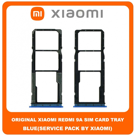 Original Γνήσιο Xiaomi Redmi 9A Redmi9A (M2006C3LG, M2006C3LI, M2006C3LC, M2004C3L) SIM Tray Cover Assy + Micro SD Tray Slot Υποδοχέας Βάση Θήκη Κάρτας SIM Κάλυμμα Blue Μπλε (Service Pack By Xiaomi)