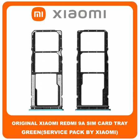 Original Γνήσιο Xiaomi Redmi 9A Redmi9A (M2006C3LG, M2006C3LI, M2006C3LC, M2004C3L) SIM Tray Cover Assy + Micro SD Tray Slot Υποδοχέας Βάση Θήκη Κάρτας SIM Κάλυμμα Green Πράσινο (Service Pack By Xiaomi)