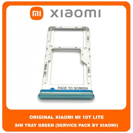 Original Γνήσιο Xiaomi Mi 10T Lite , Mi10T Lite (M2007J17G) SIM Card Tray Cover Assy + Micro SD Tray Slot Υποδοχέας Βάση Θήκη Κάρτας SIM Κάλυμμα Green Πράσινο (Service Pack By Xiaomi)