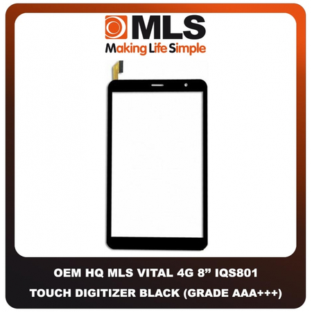 Original Γνήσιο MLS Vital 4G IQS801 8'' Touch Screen Digitizer Μηχανισμός Αφής Black Μαύρο (Service Pack By MLS)