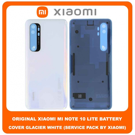 Original Γνήσιο Xiaomi Mi Note 10 Lite Note10 Lite (M2101K7AI, M2101K7AG) Rear Back Battery Cover Πίσω Κάλυμμα Πλάτη Καπάκι Μπαταρίας Glacier White Άσπρο 550500006S1L (Service Pack By Xiaomi)