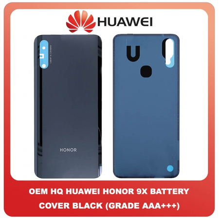 OEM HQ Huawei Honor 9X (STK-LX1) Rear Back Battery Cover Πίσω Καπάκι Κάλυμμα Πλάτη Μπαταρίας Black Μαύρο (Grade AAA+++)