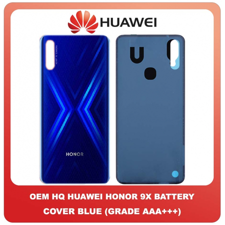 OEM HQ Huawei Honor 9X (STK-LX1) Rear Back Battery Cover Πίσω Καπάκι Κάλυμμα Πλάτη Μπαταρίας Blue Μπλε (Grade AAA+++)