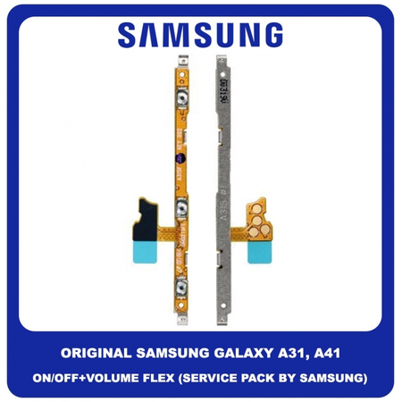 Γνήσιο Original Samsung Galaxy A31 A315 (SM-A315F, SM-A315F/DS, SM-A315G/DS, SM-A315G, SM-A315N) A41 A415 (SM-A415F/DSN, SM-A415F/DSM, SM-A415F, SM-A415F/DS) Power ON / OFF Volume Flex Cable Button Καλωδιοταινία Κουμπιών Έντασης Εκκίνησης Τερματισμού GH59-15261A (Service Pack By Samsung)