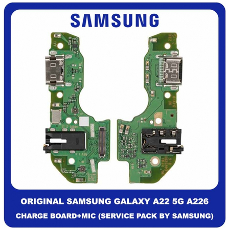 Γνήσιο Original Samsung Galaxy A22 5G A226 (SM-A226B, SM-A226B/DS, SM-A226B/DSN) Καλωδιοταινία Φόρτισης SUB Charging Board (Charge Connector Dock Flex) + Mic Μικρόφωνο GH81-20699A (Service Pack By Samsung)