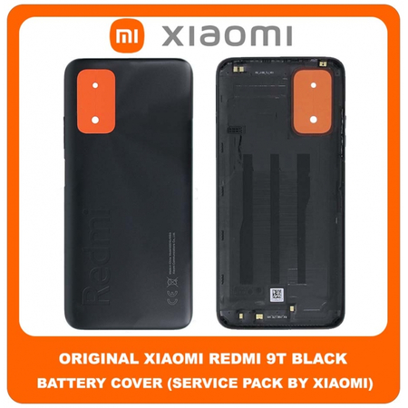 Original Γνήσιο Xiaomi Redmi 9T , Redmi9T (J19S, M2010J19SG, M2010J19SY) Rear Back Battery Cover Πίσω Κάλυμμα Καπάκι Μπαταρίας Black Μαύρο (Service Pack By Xiaomi)