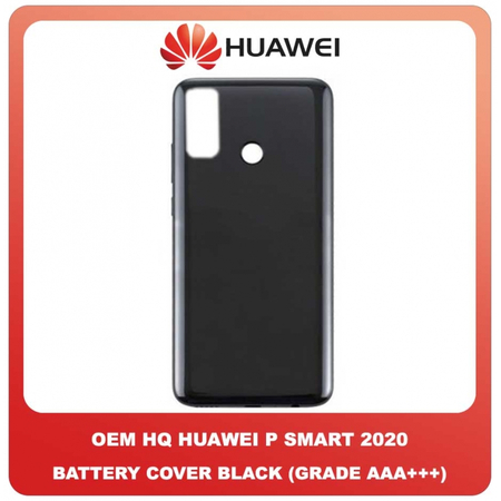 OEM HQ Huawei P Smart 2020 , PSmart 2020 (POT-LX1A, POT-LX3) Rear Back Battery Cover Πίσω Κάλυμμα Πλάτη Καπάκι Μπαταρίας Black Μαύρο (Grade AAA+++)