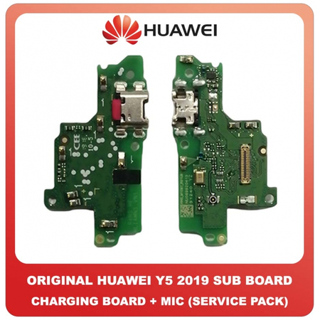 Original Γνήσιο Huawei Y5 2019 (AMN-LX9, AMN-LX1, AMN-LX2, AMN-LX3) Καλωδιοταινία Φόρτισης SUB Charging Board (Charge Connector Dock Flex) + Mic Μικρόφωνο 02352RAG (Service Pack By Huawei)