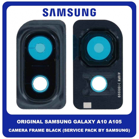 Γνήσιο Original Samsung Galaxy A10 A105 (SM-A105F/DS, SM-A105FN/DS, SM-A105G/DS, SM-A105M/DS, SM-A105F, SM-A105G, SM-A105M, SM-A105FN) Deco Frame For Rear Back Camera Lens Διακοσμητικό Πλαίσιο Για Πίσω Τζαμάκι Κάμερας Black Μαύρο GH98-44415A (Service Pack By Samsung)