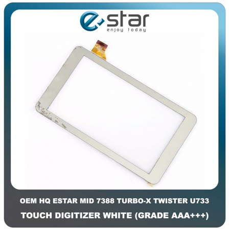 OEM HQ Tablet 7'' Estar Mid 7388 MID7388 (turbo x twister U733) ZJ-70065B FPC-TP070341(U51GT)-04 FPC-TP070215(708B)-03 Touch Screen Digitizer Μηχανισμός Αφής Τζάμι White Άσπρο (Grade AAA+++)