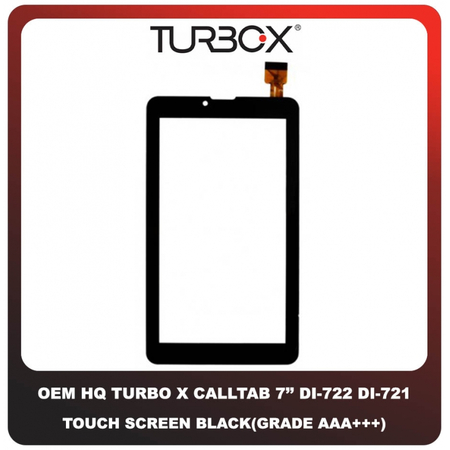 OEM HQ Tablet Turbo X Turbo-X TurboX Calltab 7'' 7 Inches DI-722 DI-721 Ritmix RMD-753 Supra M74CG XN1176V6 Touch Screen Digitizer Μηχανισμός Αφής Τζάμι Black Μαύρο (Premium A+)
