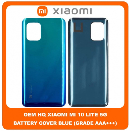 OEM HQ Xiaomi Mi 10 Lite 5G, MI10 Lite 5G (M2002J9G, M2002J9S) Rear Back Battery Cover Πίσω Κάλυμμα Καπάκι Πλάτη Μπαταρίας Aurora Blue Μπλε (Grade AAA+++)