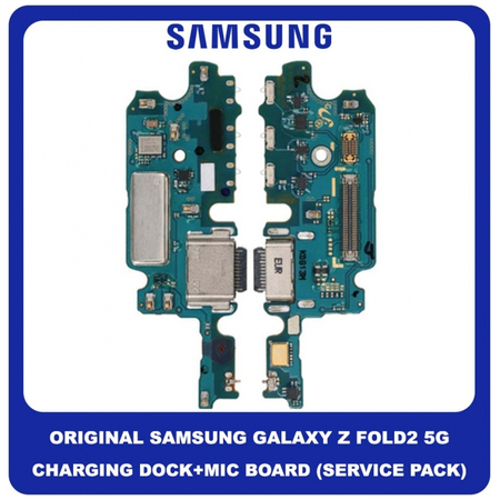 Γνήσιο Original Samsung Galaxy Z Fold2 5G , Z Fold 2 5G F916 (SM-F916B, SM-F916U, SM-F916U1, SM-F916N) Καλωδιοταινία Φόρτισης SUB Charging Board (Charge Connector Dock Flex) + Mic Μικρόφωνο GH96-12839A GH82-23951A (Service Pack By Samsung)