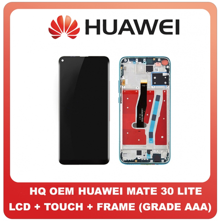 OEM HQ Huawei Mate 30 Lite Mate30 Lite Nova5i Pro Nova 5i Pro (SPL-AL00, SPL-TL00) IPS Lcd Display Assembly Screen Οθόνη + Touch Digitizer Μηχανισμός Αφής + Frame Bezel Πλαίσιο Μαύρο Black (Grade AAA+++)