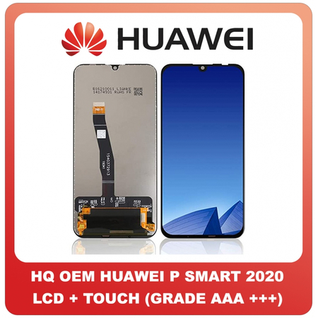 HQ OEM Huawei P Smart 2020, Psmart2020 (POT-LX1A) Lcd Screen Display Οθόνη + Touch Screen Digitizer Μηχανισμός Αφής Black (Grade AAA+++)