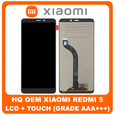 OEM HQ Xiaomi Redmi 5, Redmi5 (MDG1, MDI1) Οθόνη LCD Display Screen + Touch Screen Digitizer Μηχανισμός Οθόνης Αφής Black (Grade AAA+++)