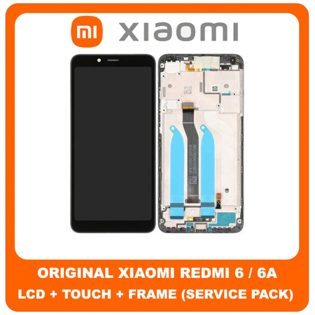 Γνήσια Original Xiaomi Redmi 6, Redmi6, (M1804C3DG, M1804C3DH, M1804C3DI) Redmi6A, Redmi 6A (M1804C3CG, M1804C3CH, M1804C3CI) LCD Display Assembly Οθόνη + Touch Screen Digitizer Μηχανισμός Αφής Black 560610038033 (Service Pack By Xiaomi)