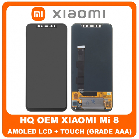 OEM HQ Xiaomi Mi 8 Mi8 (M1803E1A) Amoled LCD Display Screen Οθόνη + Touch Screen Digitizer Μηχανισμός Αφής Black (Grade AAA+++)