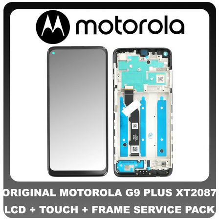 Γνήσιο Original Motorola MOTO G9 PLUS (XT2087) Lcd Display Screen Οθόνη + Touch Screen Digitizer Μηχανισμός Αφής + Frame Πλασιο Black 5D68C17281(Service Pack By Motorola)
