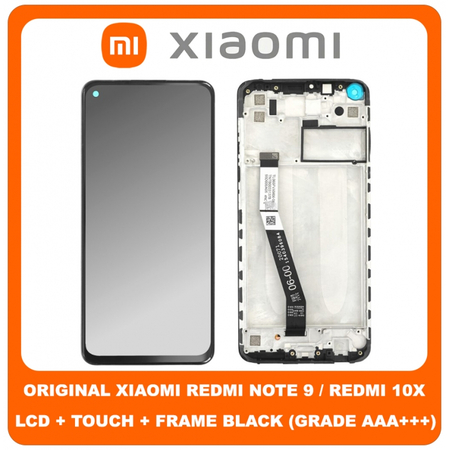 OEM HQ Xiaomi Redmi Note 9 , Note9 , Redmi 10X (M2003J15SC, M2003J15SG, M2003J15SS) IPS LCD Screen Display Assembly Οθόνη + Touch Screen Digitizer Μηχανισμός Αφής + Πλαίσιο Σασί Frame Bezel Black Μαύρο (Grade AAA+++)