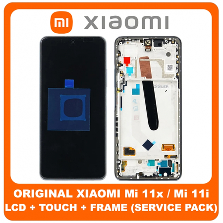 Γνήσιο Original Xiaomi Mi 11X , Mi11X, Mi11i, Mi 11i (M2012K11AI, M2012K11G) LCD Display Assembly Screen Οθόνη + Touch Screen Digitizer Μηχανισμός Αφής + Frame Bezel Πλαίσιο Blue Μπλέ 5600040K1100 (Service Pack By Xiaomi)
